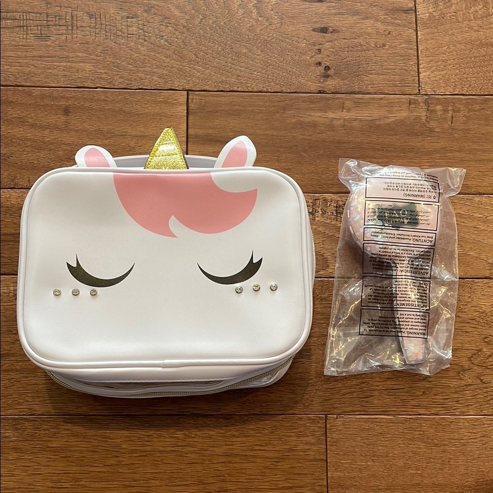FAO Schwarz Unicorn Bag and Hair Brush - NWOT
